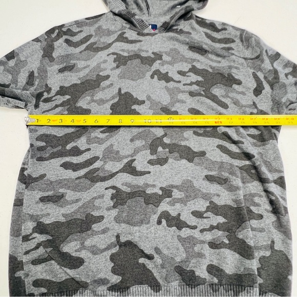 Johnnie O Sweater Medium Gray Camo Neil Pullover Hoodie Cotton Silk Blend NWOT - Picture 4 of 8